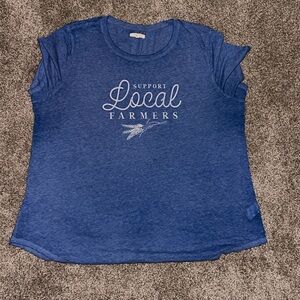Support Local Farmers Blue Graphic Tee